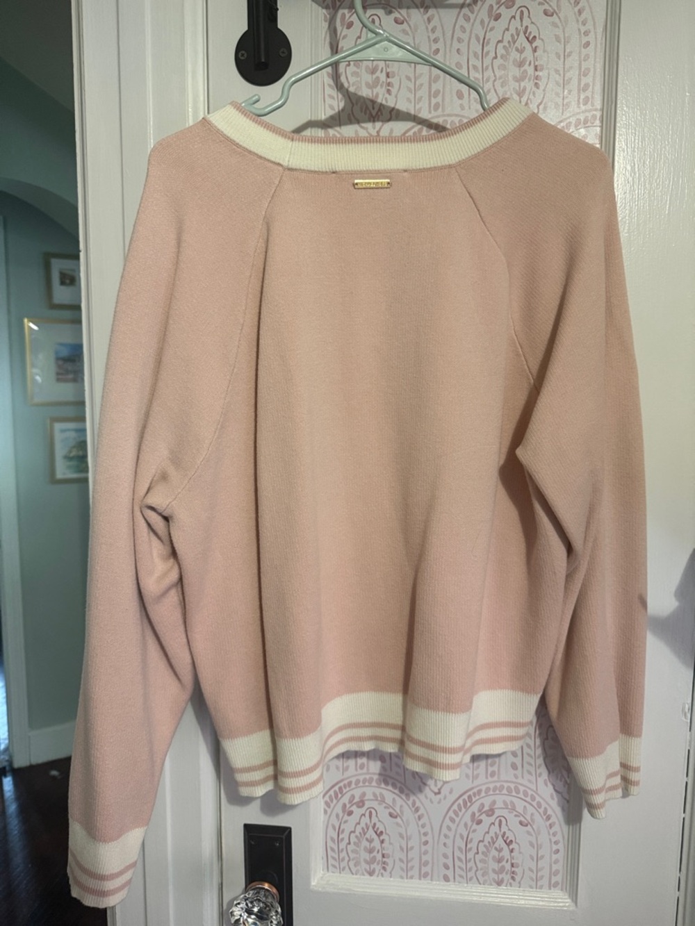 Michael Kors Pink and Cream 1981 Logo Sweater - Picture 4 of 4